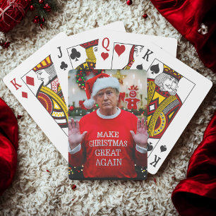 Trump Photo   Trump Make Christmas Great Again  Playing Cards