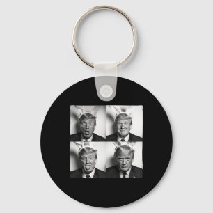 Trump Photobooth In Bunny Easter Ears Funny Usa Me Key Ring