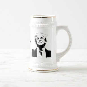 Trump Picture Silhouette Custom Text Beer Stein