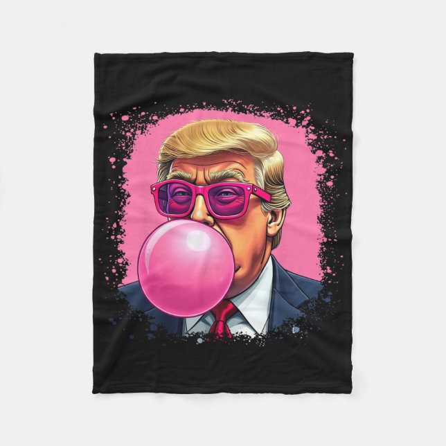 Trump Pink Bubble Gum  Fleece Blanket (Front)