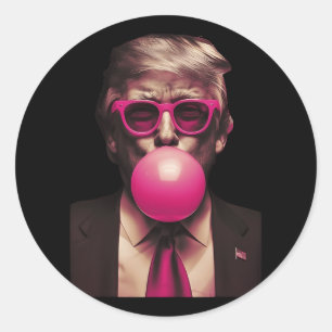 Trump Pink Bubblegum Funny Classic Round Sticker