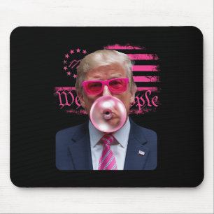 Trump Pink Gles Bubble Gum 4th Of July American Fl Mouse Mat