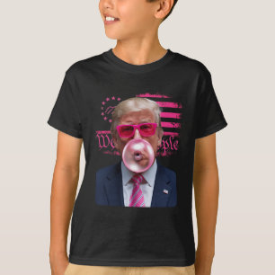 Trump Pink Gles Bubble Gum 4th Of July American Fl T-Shirt