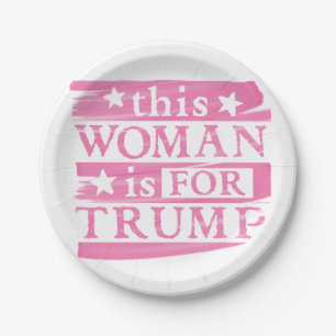 TRUMP - Pink Woman for TRUMP themed Paper Plate