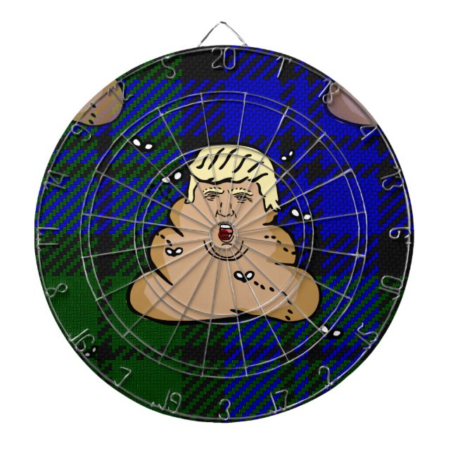 trump plaid poop dartboard (Front)