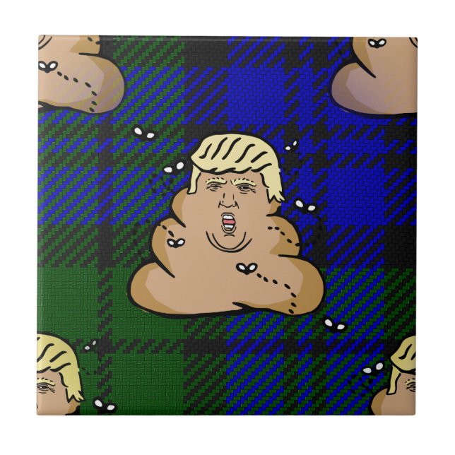 trump plaid poop tile (Front)