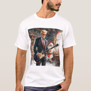 Trump Playing Electric Guitar SANTA CLAUS workshop T-Shirt