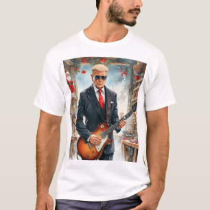 Trump Playing Electric Guitar SANTA CLAUS workshop T-Shirt