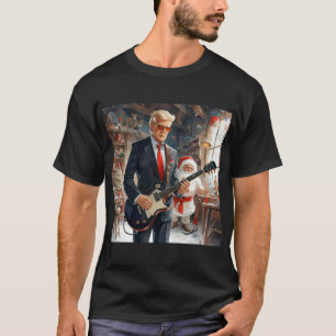 Trump Playing Electric Guitar SANTA CLAUS workshop T-Shirt
