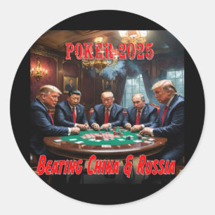 Trump Poker 20251  Classic Round Sticker