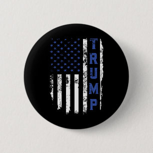 Trump Police Thin Blue Line Republican Cop Usa Fla 6 Cm Round Badge