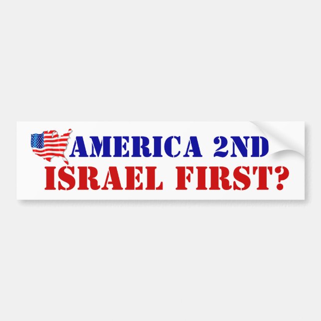 Trump Policy Israel First America 2nd subjugated  Bumper Sticker (Front)