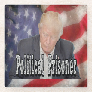 Trump Political Prisoner Glass Coaster