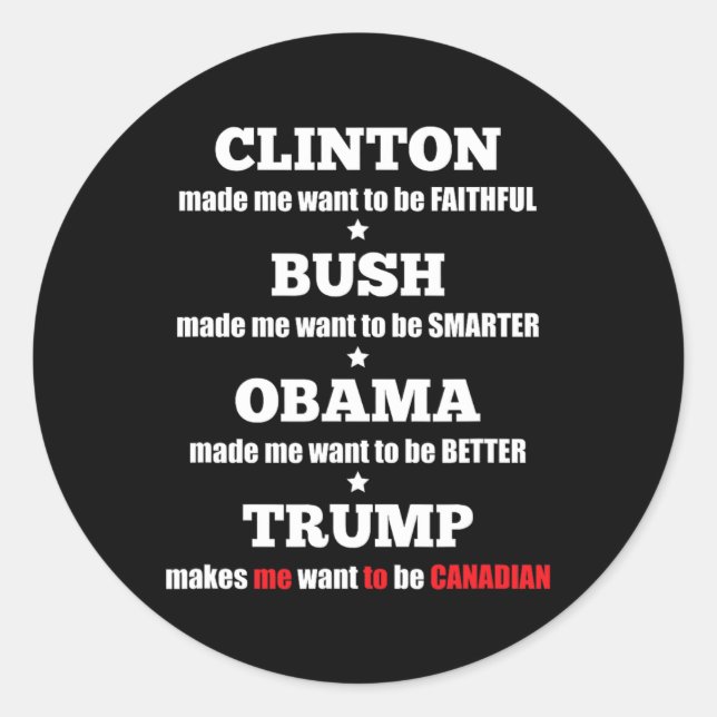 Trump Political Tee For Independents And Liberals  Classic Round Sticker (Front)
