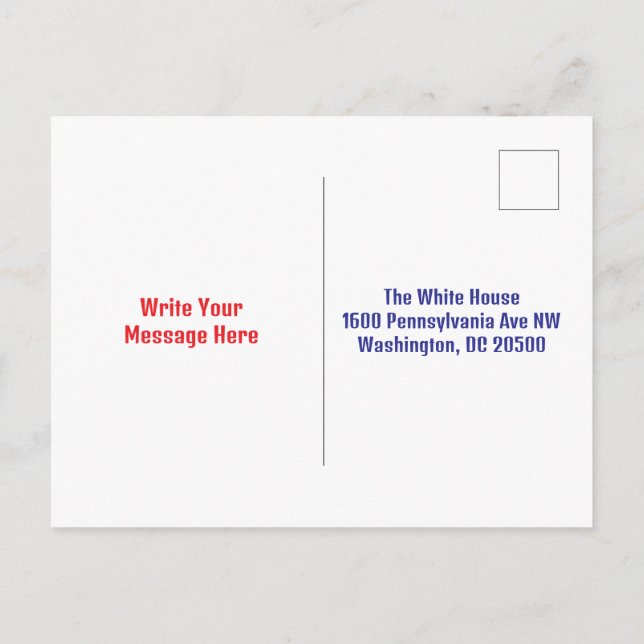 Trump Postcard Addressed To White House (Back)