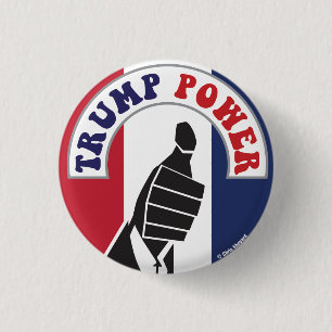 TRUMP POWER THUMB'S UP 60s Hippie Peace Revolution 3 Cm Round Badge