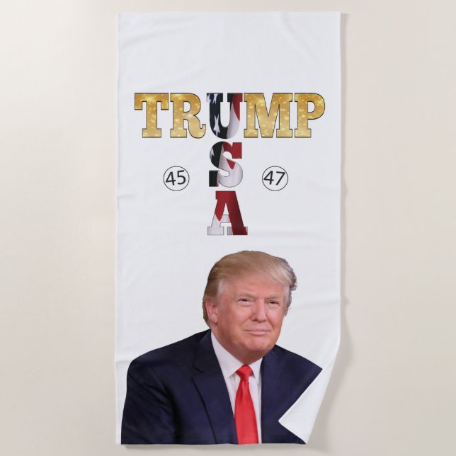 Trump President 45 47 Beach Towel (Front)