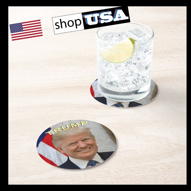 Trump President 45 Epic Fun Fantastic Round Paper Coaster (Creator Uploaded)