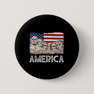Trump President 45th Rushmore Mount American Flag 6 Cm Round Badge