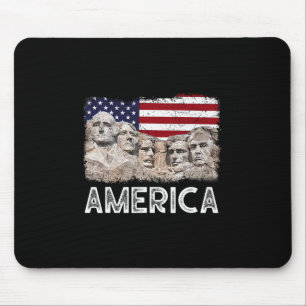 Trump President 45th Rushmore Mount American Flag Mouse Mat