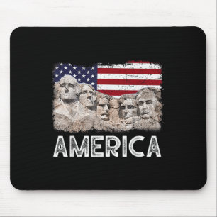 Trump President 45th Rushmore Mount American Flag Mouse Mat