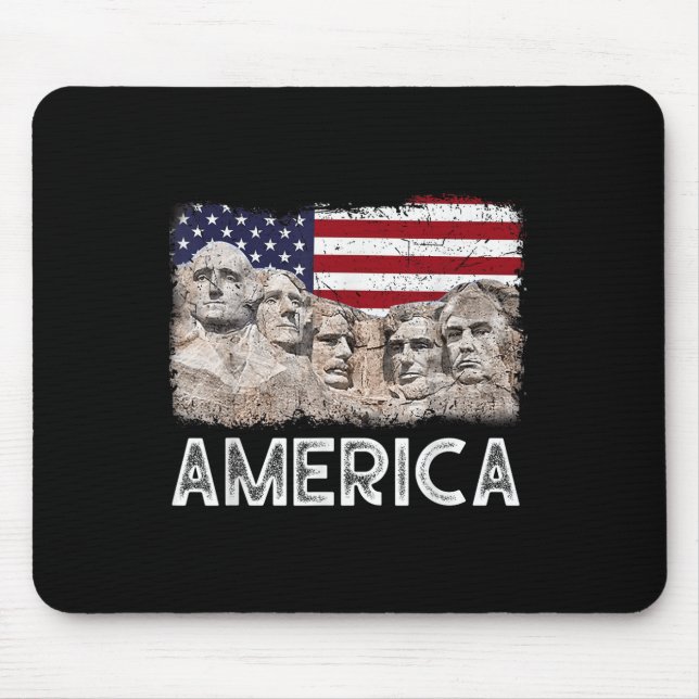 Trump President 45th Rushmore Mount American Flag  Mouse Mat (Front)