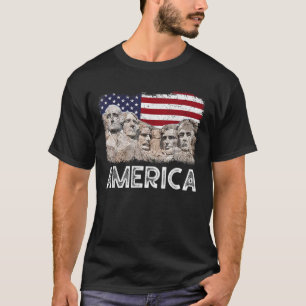 Trump President 45th Rushmore Mount American Flag T-Shirt