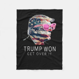 Trump President Funny Pink With American Flag Inau Fleece Blanket
