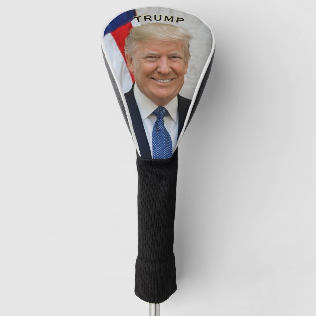 Trump President Portrait 🇺🇸😁 Smiling  Golf Head Cover (Front)