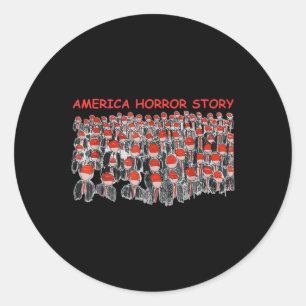 Trump President Usa Flag Halloween Horror Story Classic Round Sticker