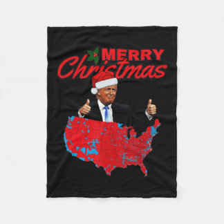 Trump Presidential Election Results Map Funny Chri Fleece Blanket
