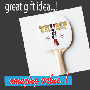 Trump Presidential 💪 Gold  Ping Pong Paddle