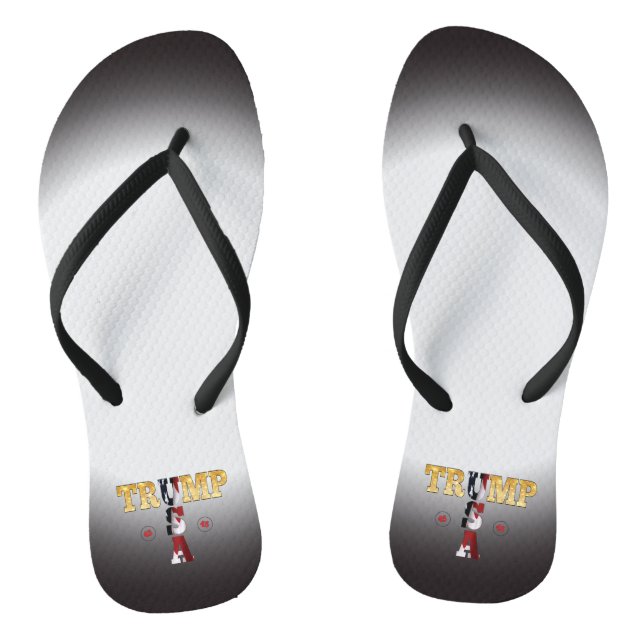 Trump Presidential 💪 Gold USA Flip Flops (Footbed)