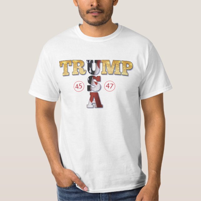 Trump Presidential 💪 Gold USA T-Shirt (Front)