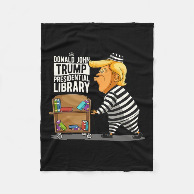 Trump Presidential Library Funny Anti Trump  Fleece Blanket (Front)