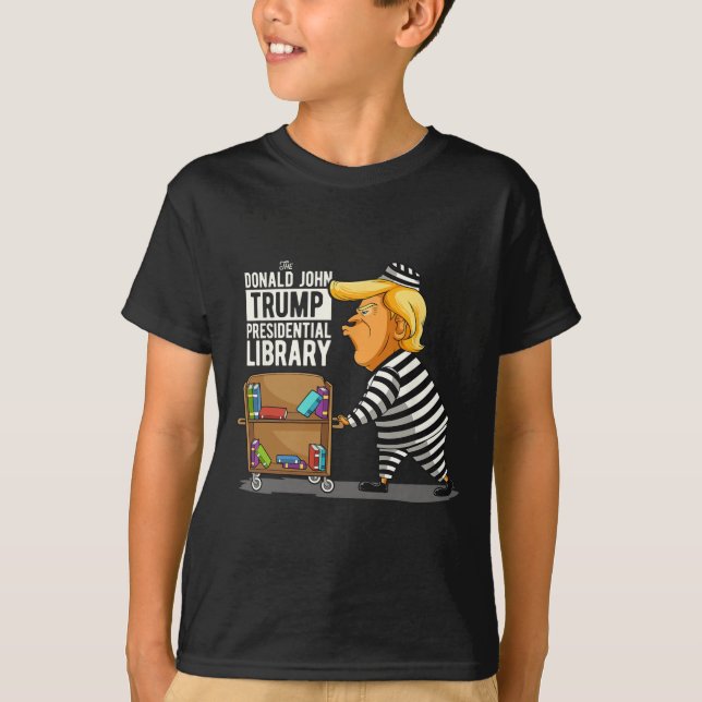 Trump Presidential Library Funny Anti Trump  T-Shirt (Front)