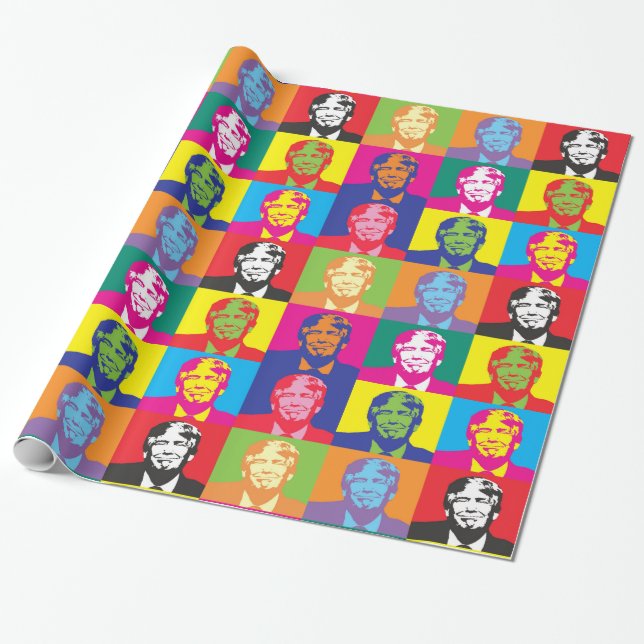 Trump Presidential Pop Art Wrapping Paper (Unrolled)