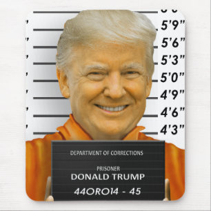 Trump Prison Mugshot Moron 45 Mouse Mat