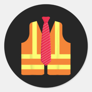 Trump Proud To Be Garbyge Hi-vis Vest Red Tie Cost Classic Round Sticker