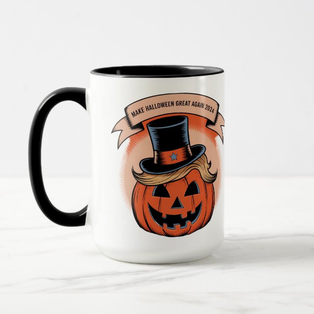 Trump pumpkin Halloween Mug: New Festive Model Mug (Left)