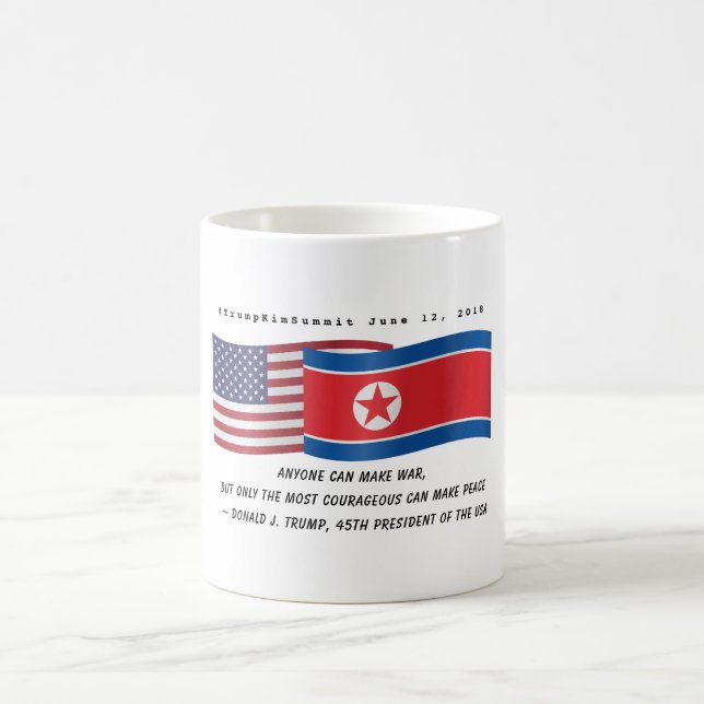 Trump Quote Meeting Kim Jong un USA North Korea Coffee Mug (Center)
