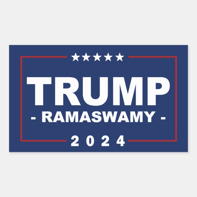 TRUMP RAMASWAMY RECTANGULAR STICKER (Front)