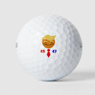 Trump: Red Tie-Smiling Face 45/47 Golf Balls