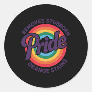 Trump Remove Stubborn Orange Stains Pride Month Lg Classic Round Sticker
