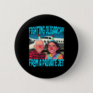 Trump Republican Fight Oligarchy From Private Jet 6 Cm Round Badge