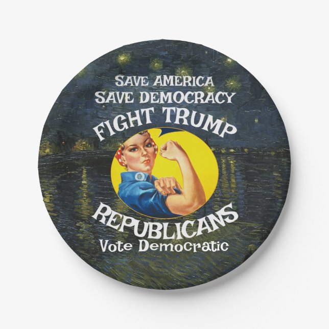 Trump Republican Party Birthday Holiday Boys Girls Paper Plate (Front)