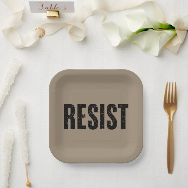 Trump Resist Trump Protest Anti Political Protest  Paper Plate (Wedding)