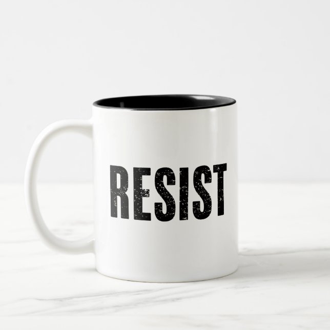 Trump Resist Trump Protest Anti Political Protest  Two-Tone Coffee Mug (Left)