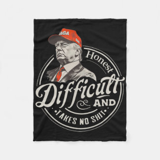 Trump Retro Honest And Difficult Takes No  Fleece Blanket