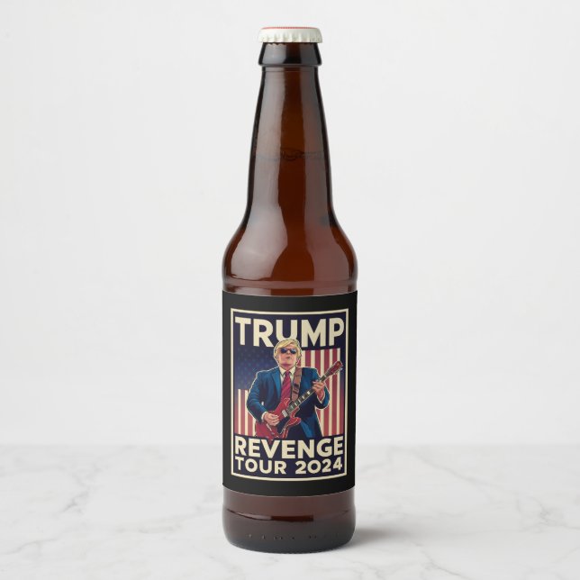 Trump Revenge Tour 2024 Political Election 2024 Beer Bottle Label (Front)